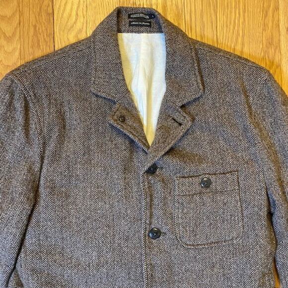 Sunny Sports Mens Large Wool Blend Tweed Herringbone Blazer American Life Cloth - Picture 2 of 9